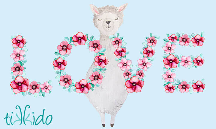 Free printable llama themed valentines for Valentine's Day.
