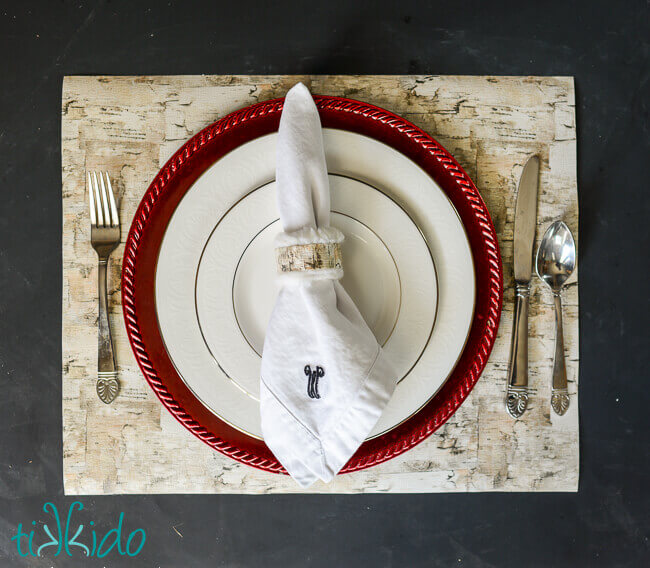 Faux Birch Rustic Place Mat Tutorial Tikkido Com