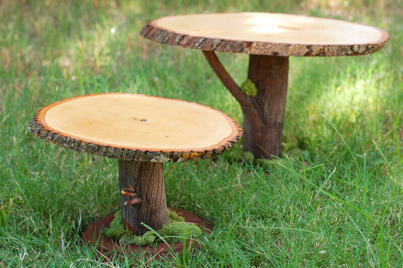 2x Tiered Log Cake Stands – Simply Rustic