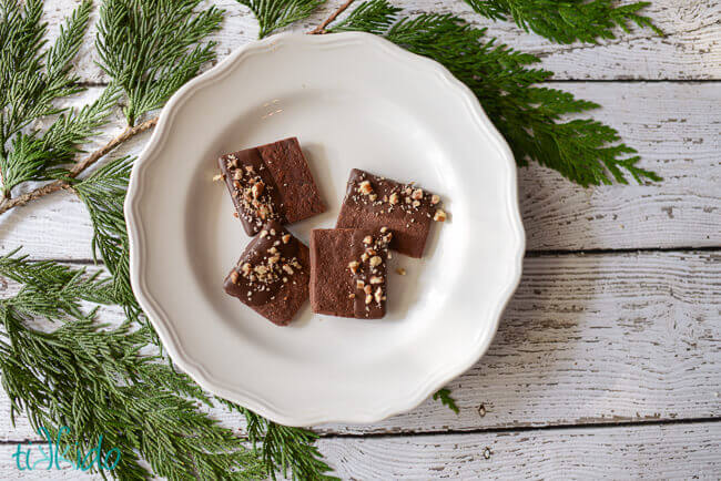 Chocolate Shortbread Cookies for Christmas cookie trays