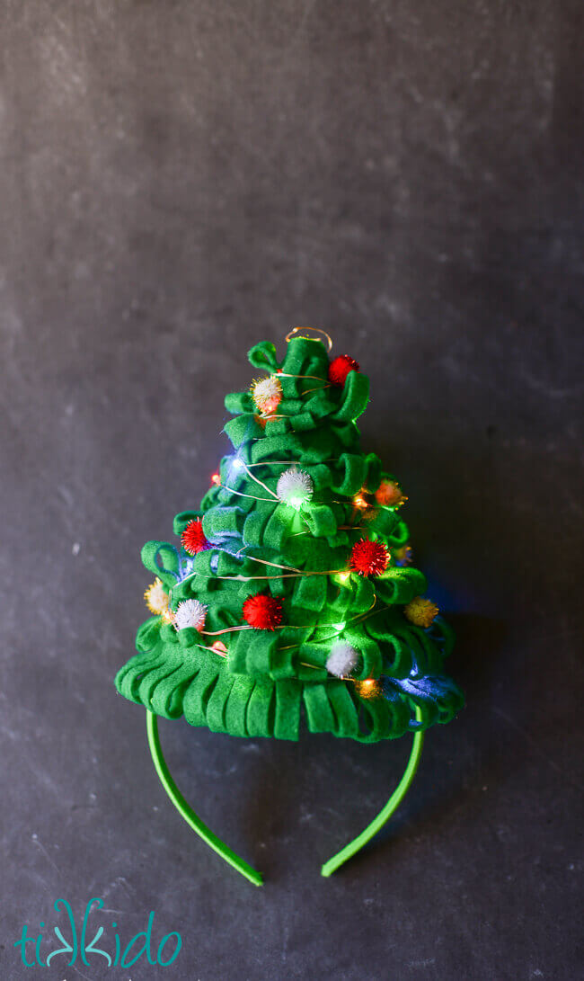 light up christmas tree hat