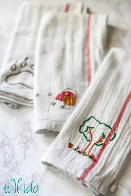 Embroidered Pet Dish Towels - Trader Rick's for the artful woman
