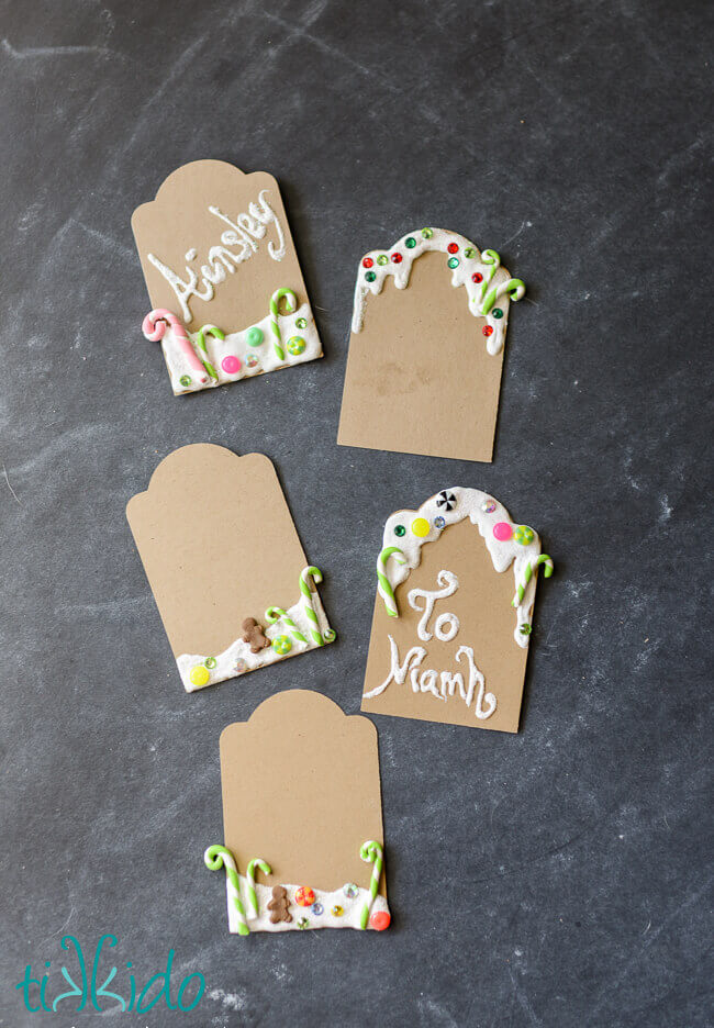 Set of DIY Christmas Gift Tags inspired by Christmas gingerbread