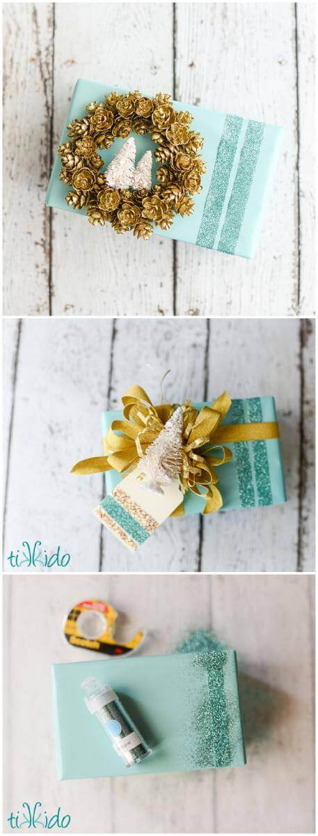 Pin on glitter gift wrapping