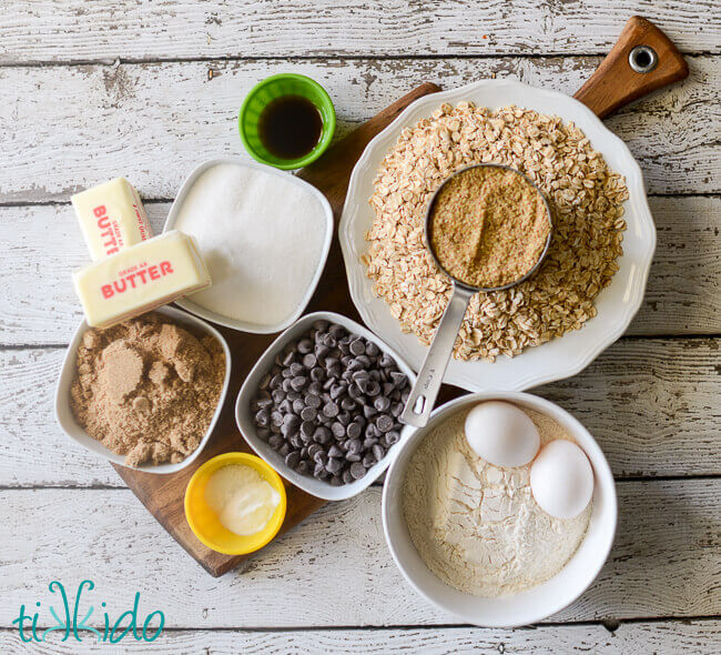 oatmeal Chocolate Chip Cookie recipe ingredients.