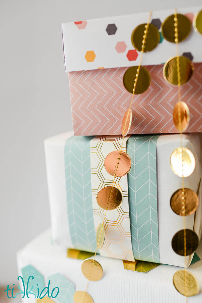 Scrapbook Paper Embellished Gift Wrap Tutorial