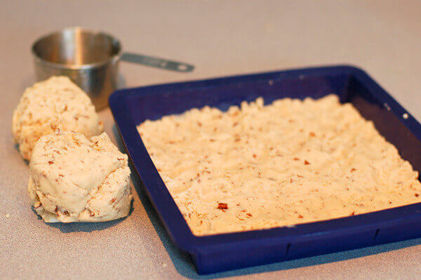 Cookie dough in silicone pan