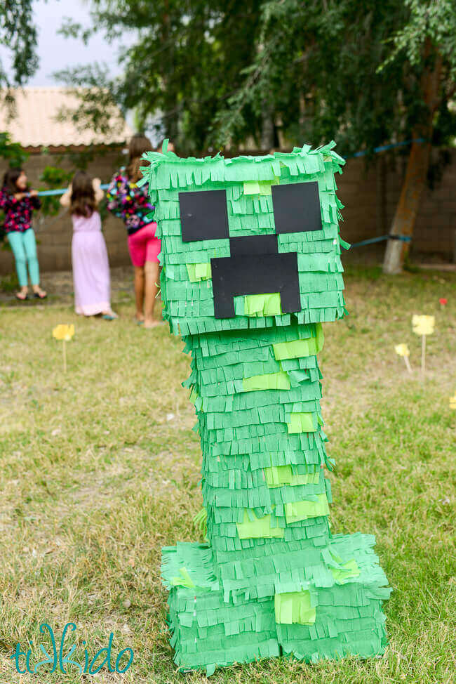 Minecraft Birthday Party creeper pinata
