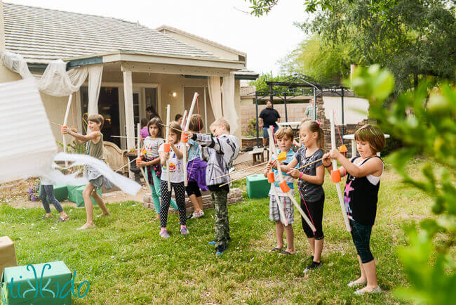 Archery activity at the Minecraft Birthday Party