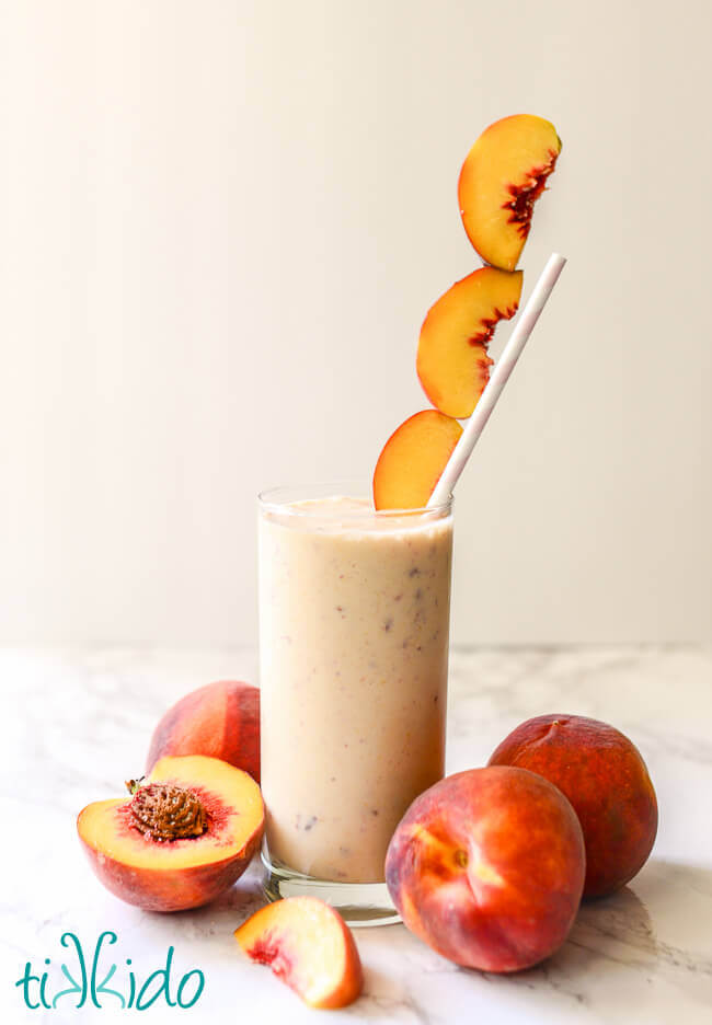 Homemade Peach Milkshake Recipe | Tikkido.com