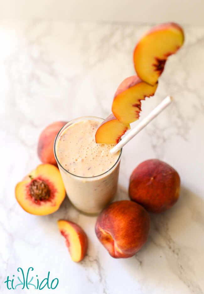 Homemade Peach Milkshake Recipe | Tikkido.com