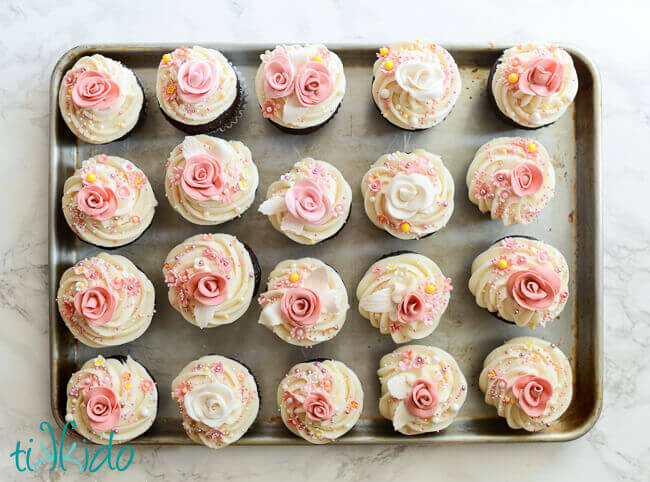 Gum Paste Rose Cupcakes 
