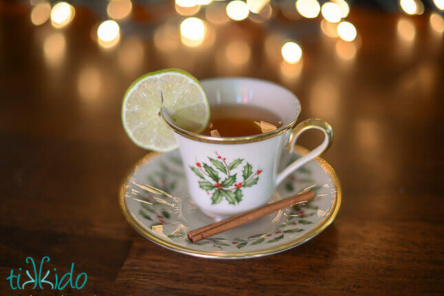 Homemade mulled apple cider for Christmas made in a percolator.