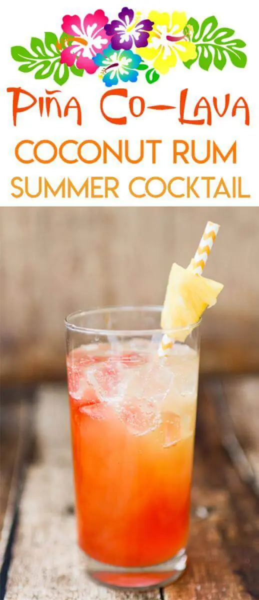 Pineapple Coconut Malibu Rum Summer Cocktail