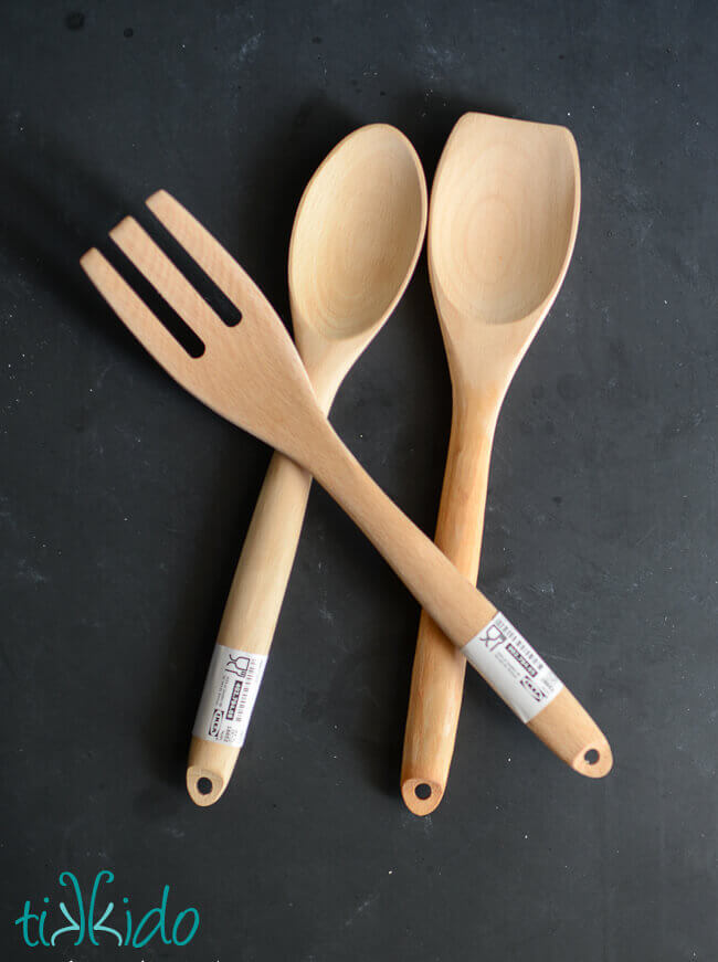 Wood Burned Kitchen Cooking Spoon With Plants: Set of 3, Custom