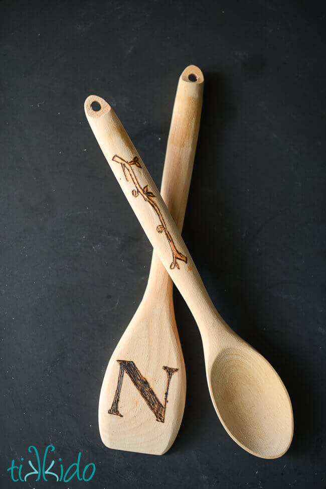 wood burning on spoons